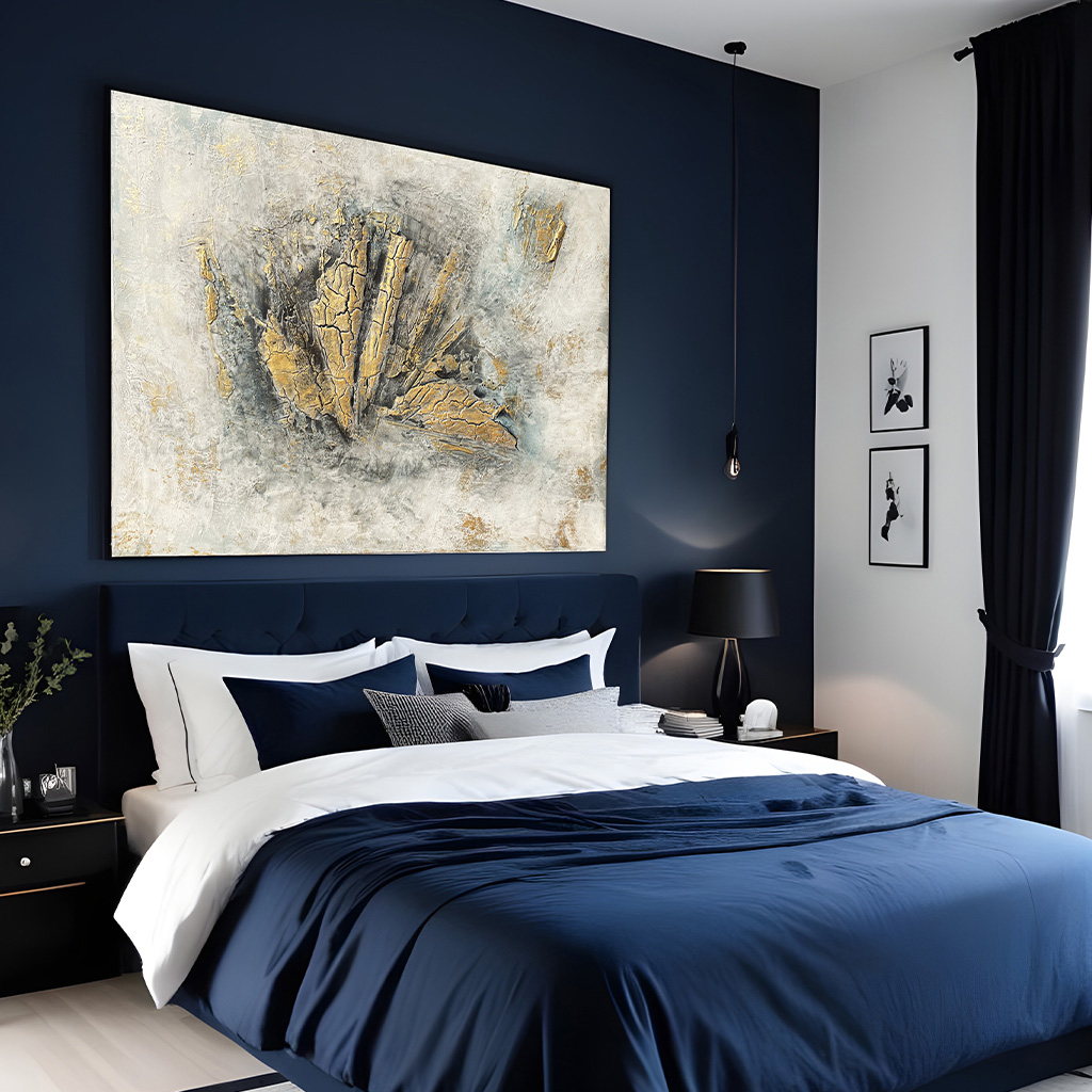 astral gold abstract strucured art painting