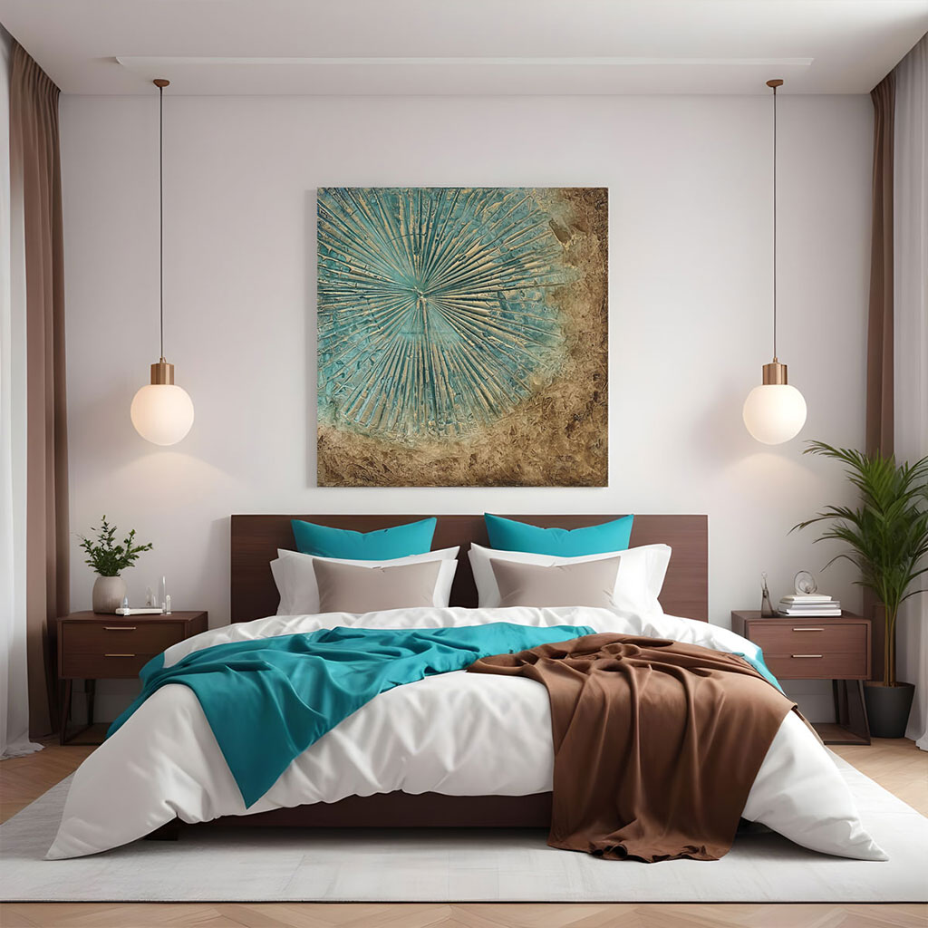 La Digue Seychelles - structured abstract art painting